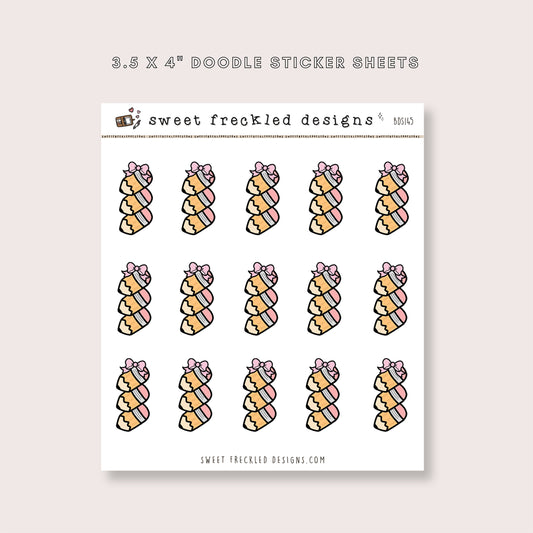 Stacked Fat Pencil Checklist Stickers