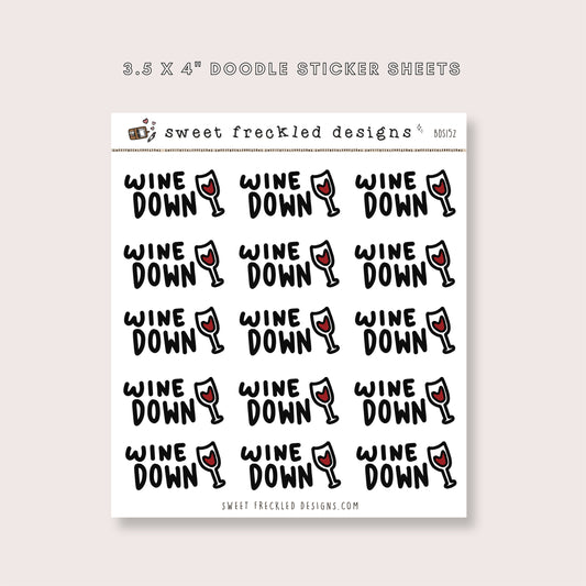 Wine Down Stickers