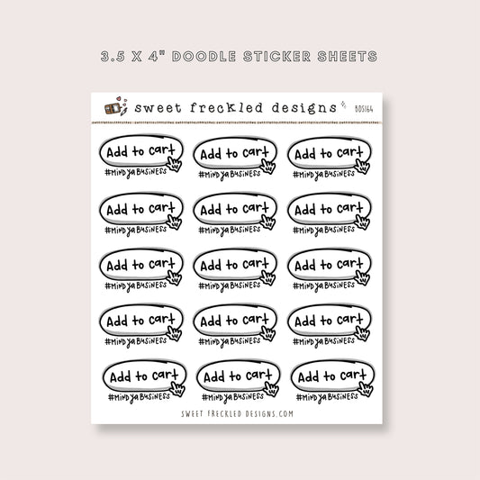 Add to Cart #mindyabusiness Stickers