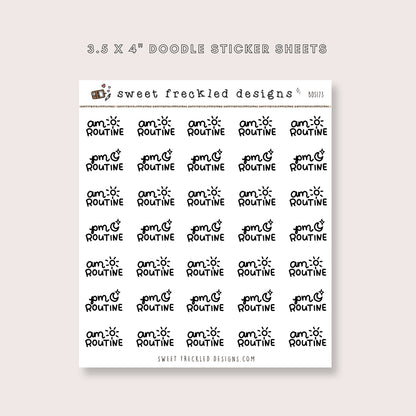 AM/PM Routine Stickers (3 Options Available)