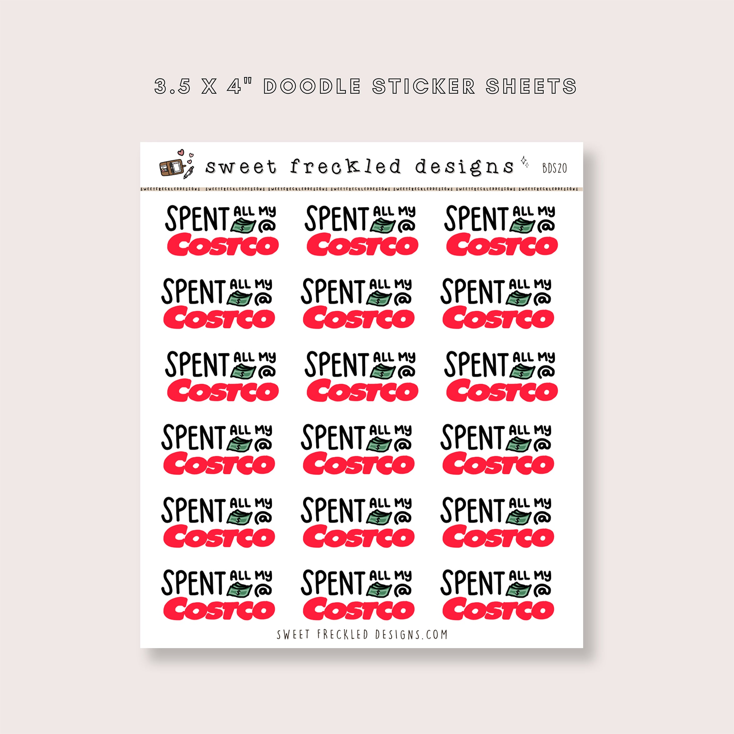 Spent All My Money At Costco Stickers – Soft Paper Studio