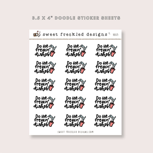 Do the Freakin' Dishes Chores Stickers