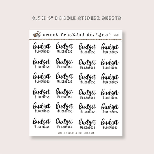 Script: Budget Like a Boss Stickers