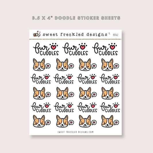 Fur Dog Pet Cuddles Stickers