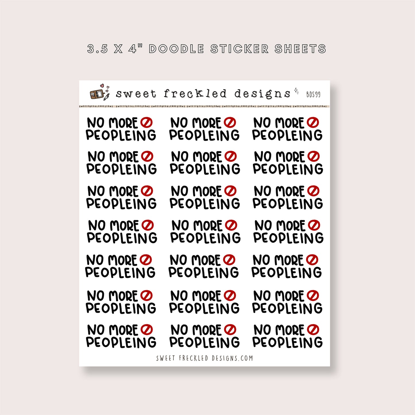 No More Peopling Stickers