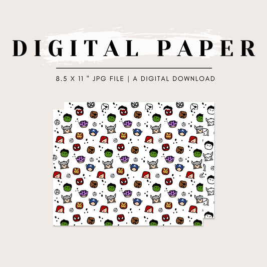 Digital Paper - Superhero Bubble Faces