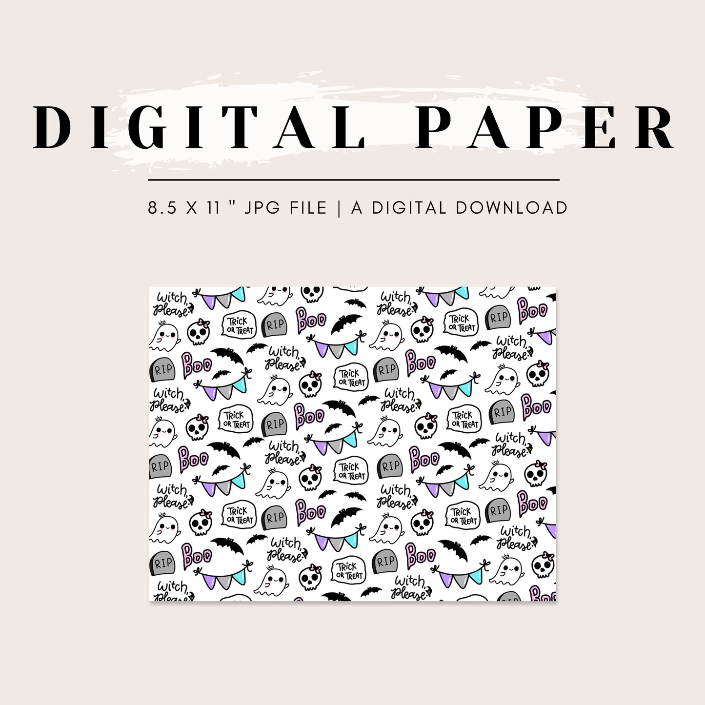 Digital Paper - Spooky Cute Things