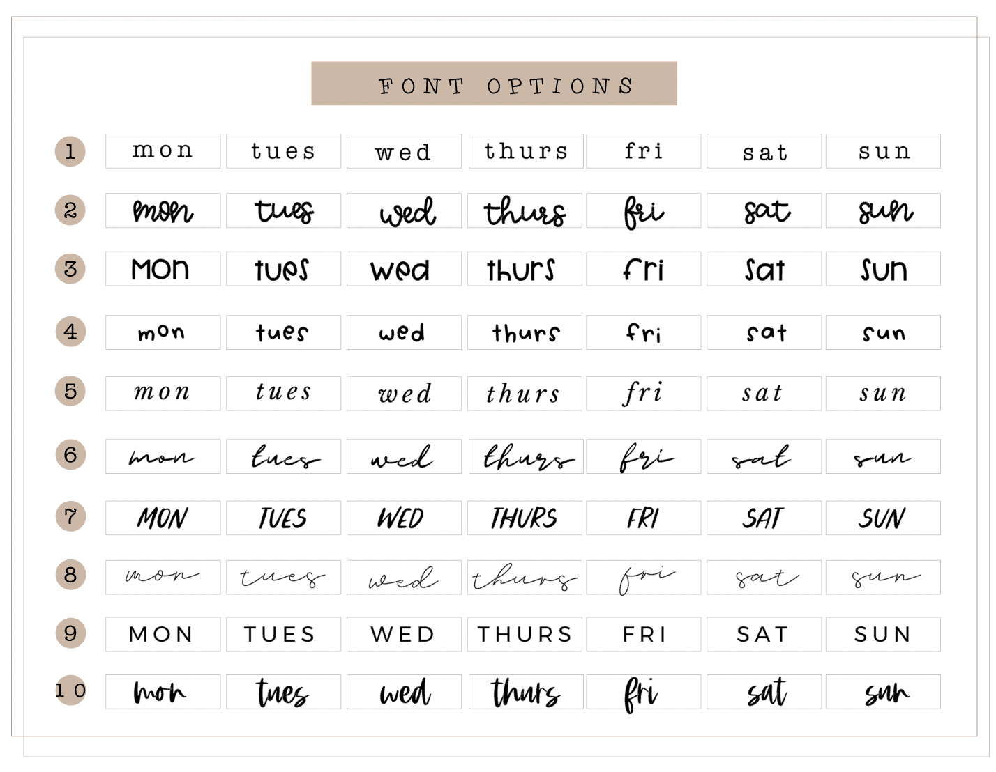 Minimalistic Tiny Monthly Tab Stickers (10 Font Choices Available!)