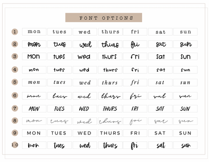 Minimalistic Tiny Monthly Tab Stickers (10 Font Choices Available!)