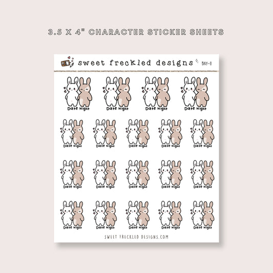 Latte the Bunny with Macchiato Date Night Couple Stickers