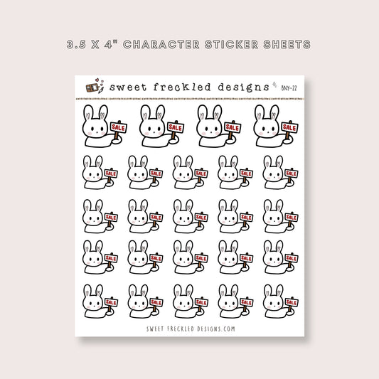 Latte the Bunny SALE Sign Stickers