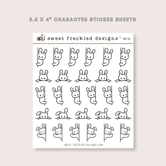 Latte the Bunny Peek-A-Boo Stickers