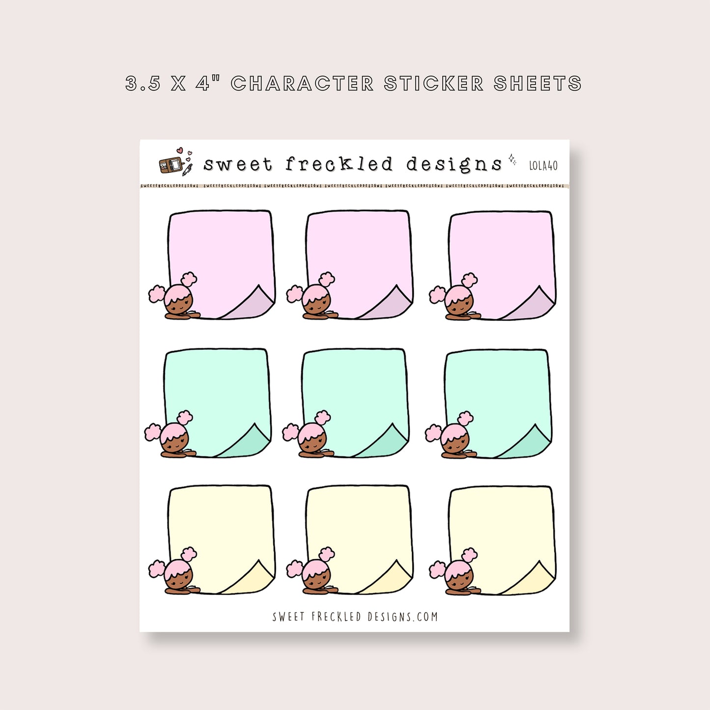 Lola Pastel Sticky Notes Stickers