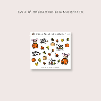 Lola "I Love Fall Most of All" Pumpkin Small Stickers