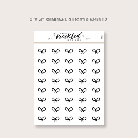 Minimalistic Mini Bow Stickers