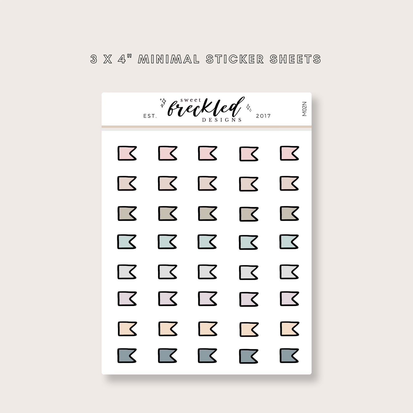 Minimalistic Mini Page Flags Stickers (3 Colors Available)