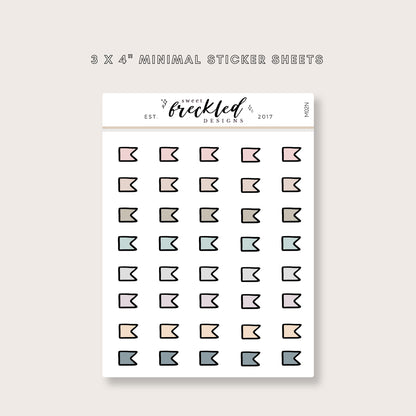 Minimalistic Mini Page Flags Stickers (3 Colors Available)