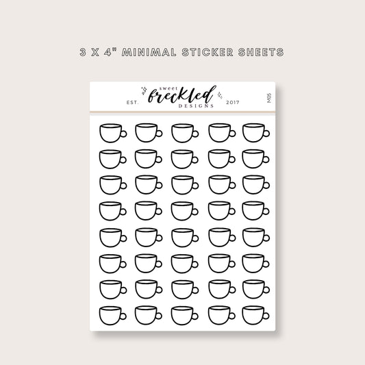 Minimalistic Mini Coffee Cup Stickers