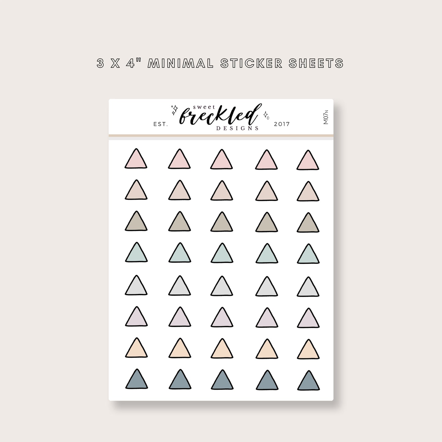 Minimalistic Mini Triangles Stickers (3 Colors Available)