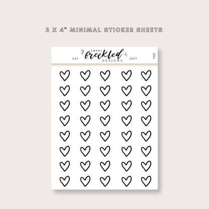 Minimalistic Mini Heart Stickers (3 Colors Available)