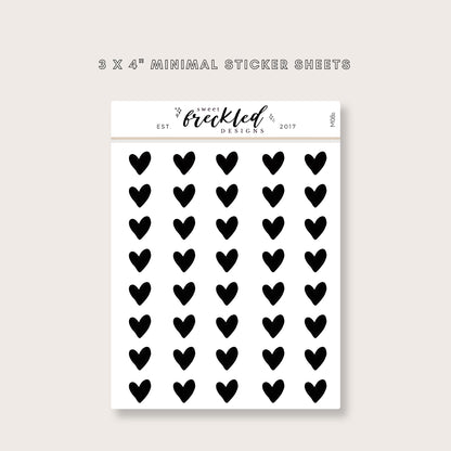 Minimalistic Mini Heart Stickers (3 Colors Available)