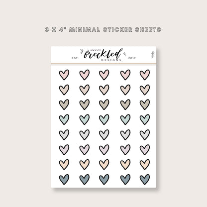 Minimalistic Mini Heart Stickers (3 Colors Available)