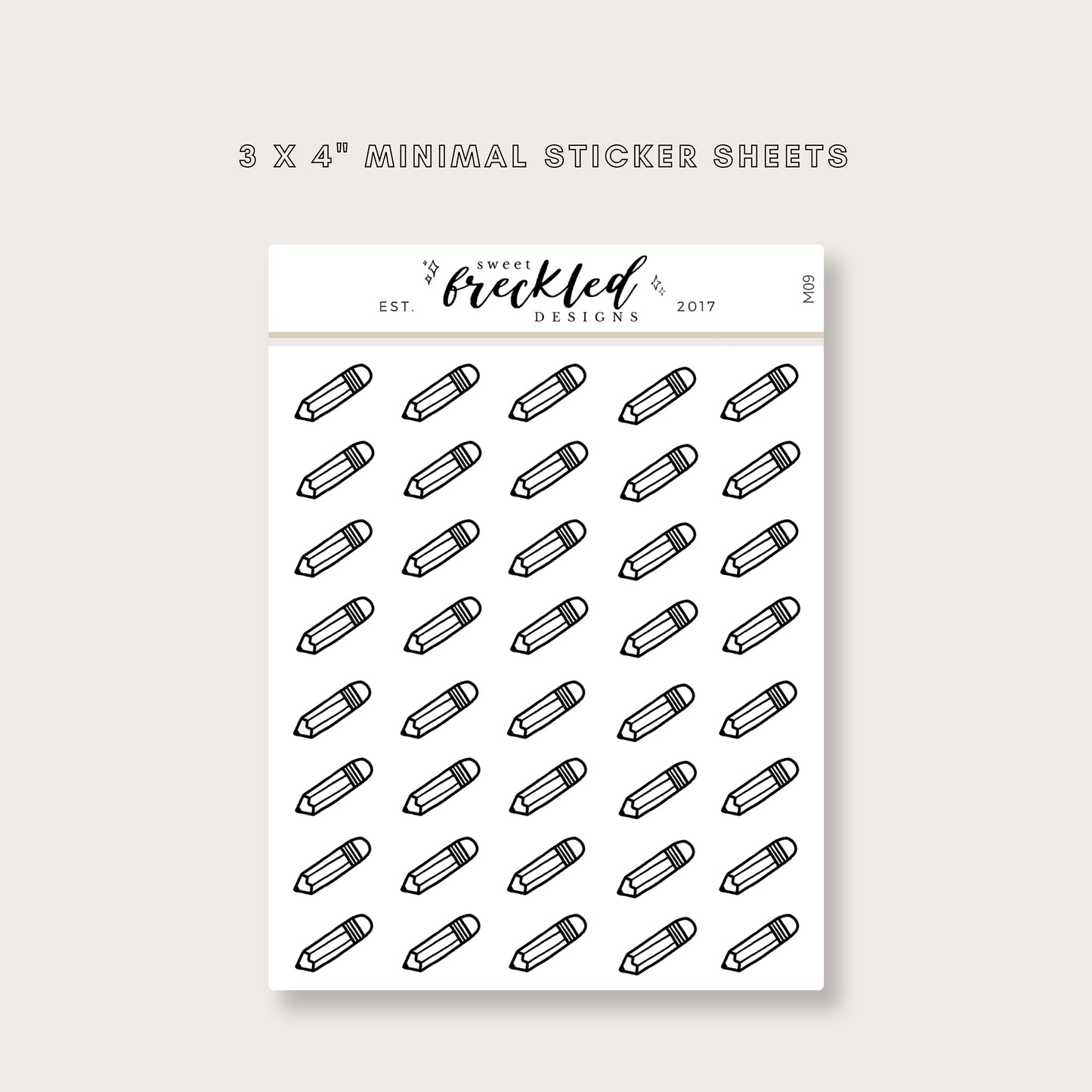 Minimalistic Mini Pencil Stickers