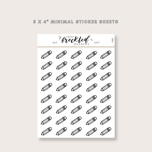 Minimalistic Mini Pencil Stickers