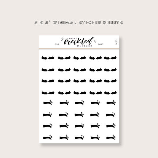 Minimalistic Mini Beauty Lashes and Eyebrow Stickers