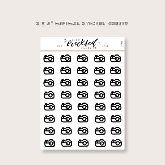 Minimalistic Mini Camera Photography Stickers