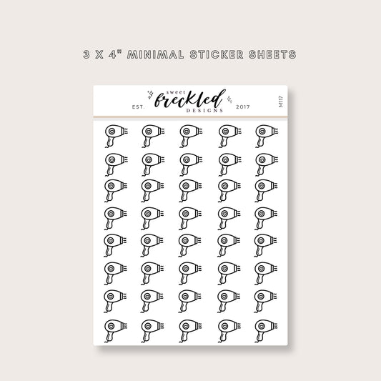 Minimalistic Mini Blow Dryer Stickers