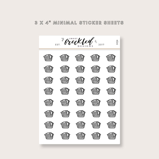 Minimalistic Mini Laundry Basket Stickers