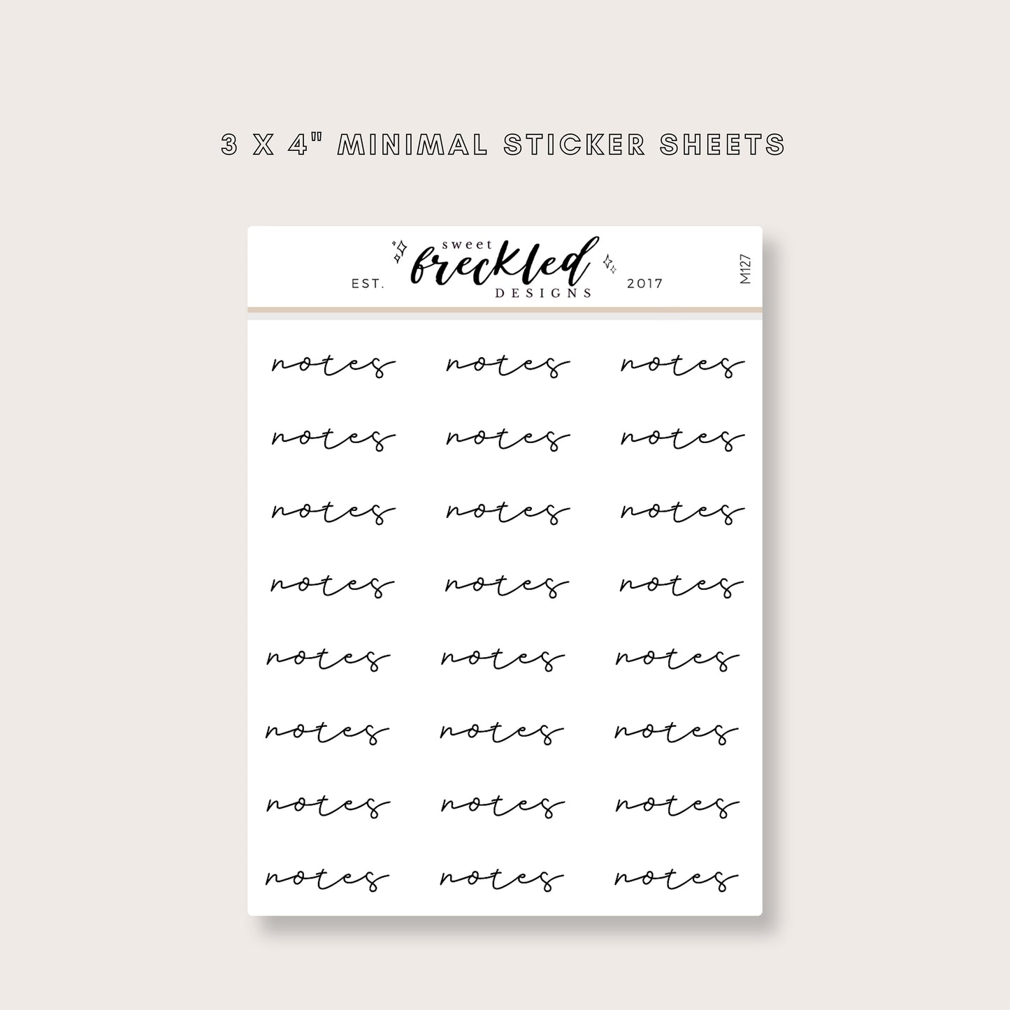 Minimalistic Script "Notes" Stickers