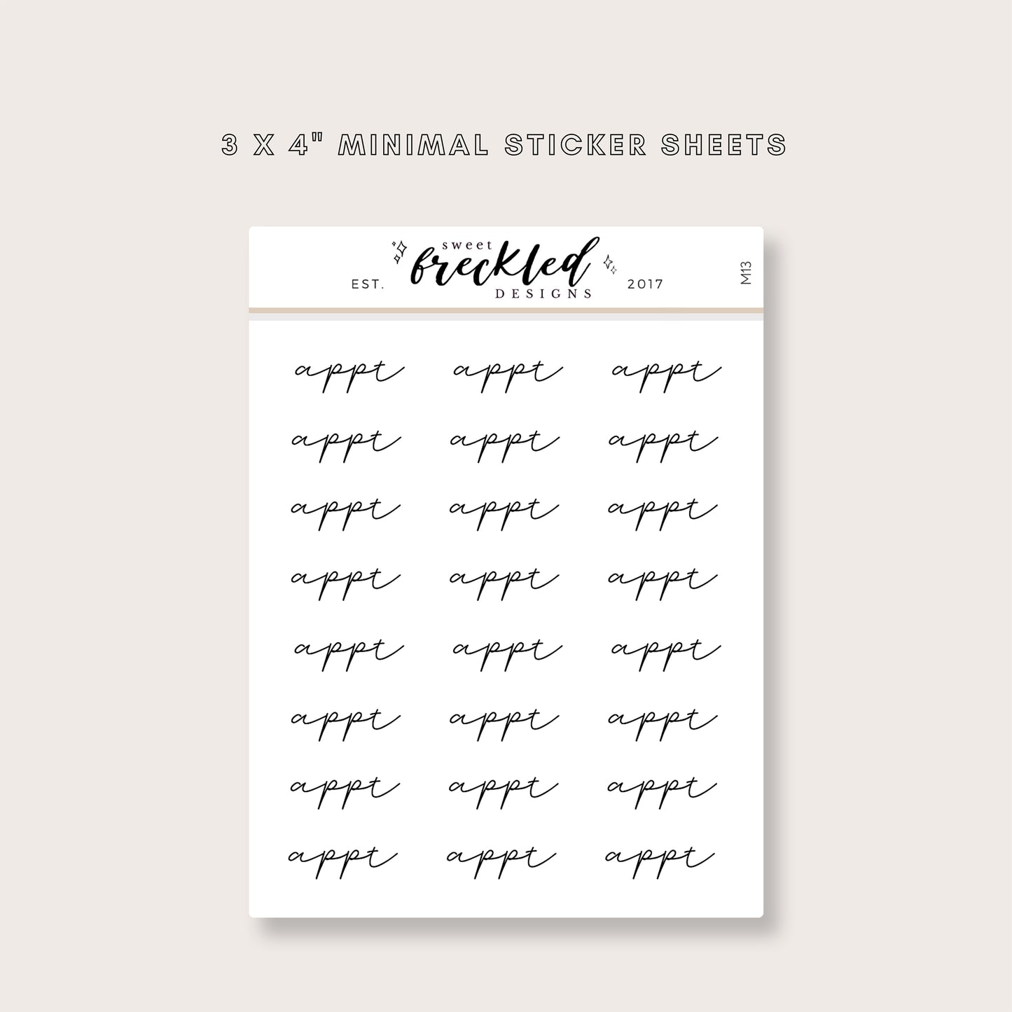 Minimalistic Script "Appointment" Stickers