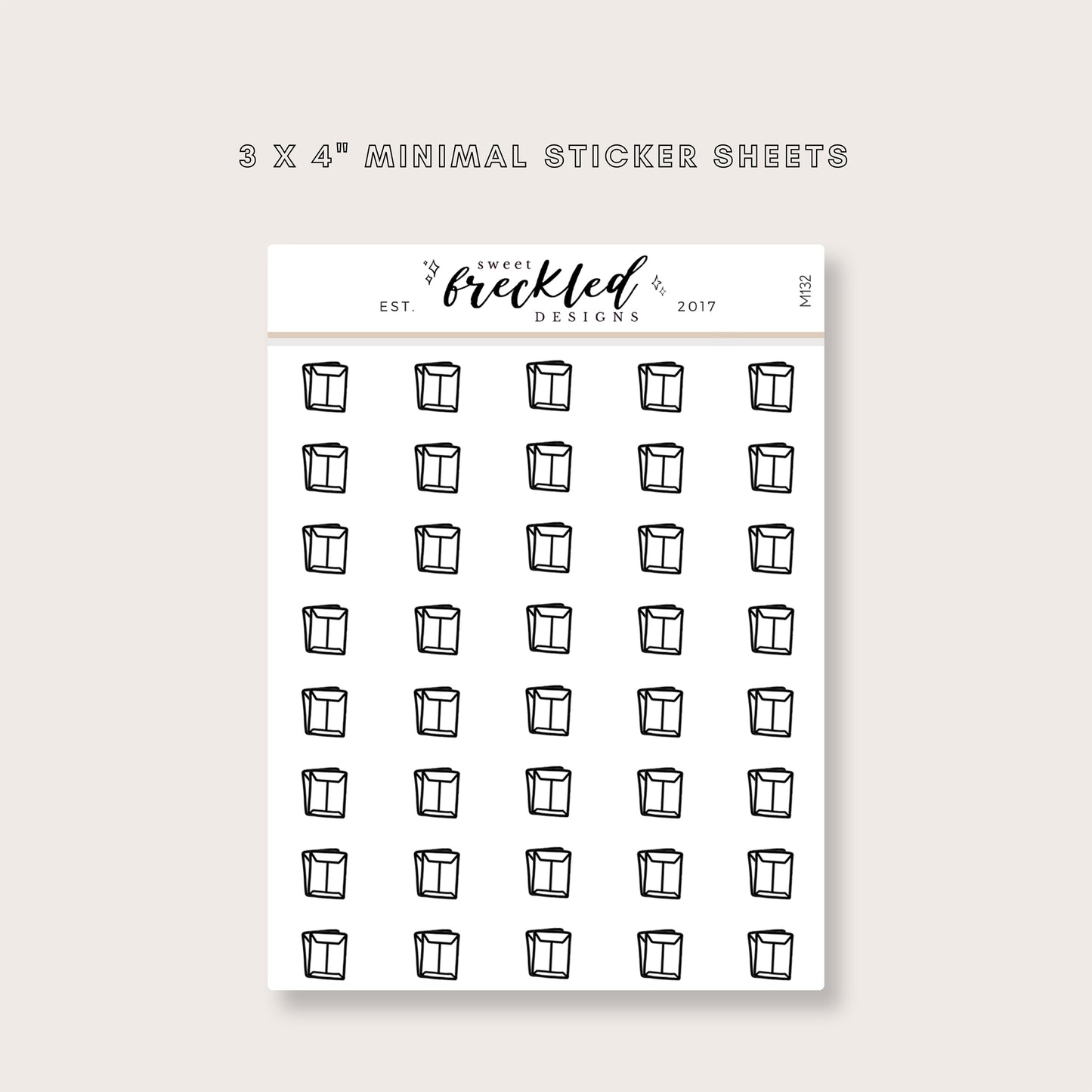 Minimalistic Mini Mailers Packages Stickers