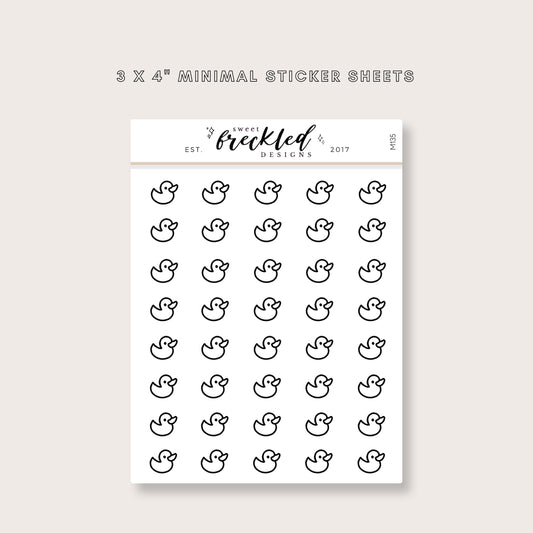 Minimalistic Mini Baby Rubber Ducky Stickers