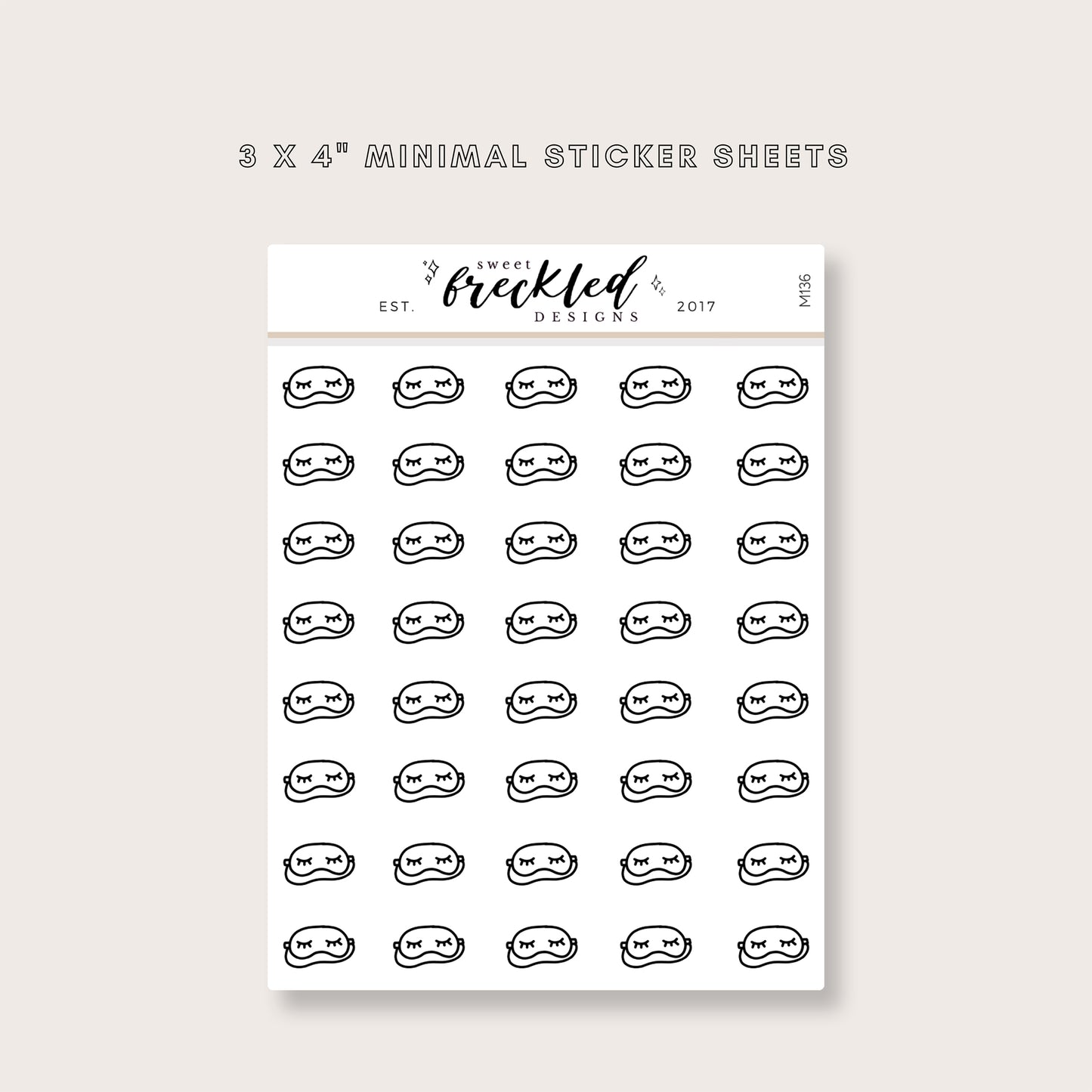 Minimalistic Mini Spa Sleeping Mask Stickers