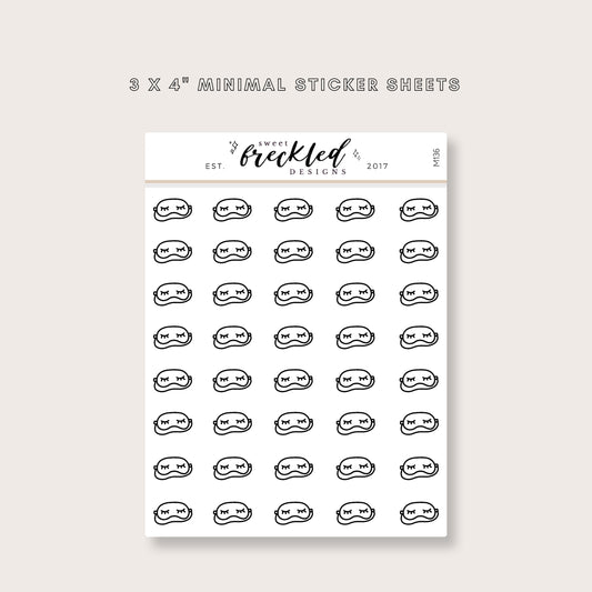 Minimalistic Mini Spa Sleeping Mask Stickers