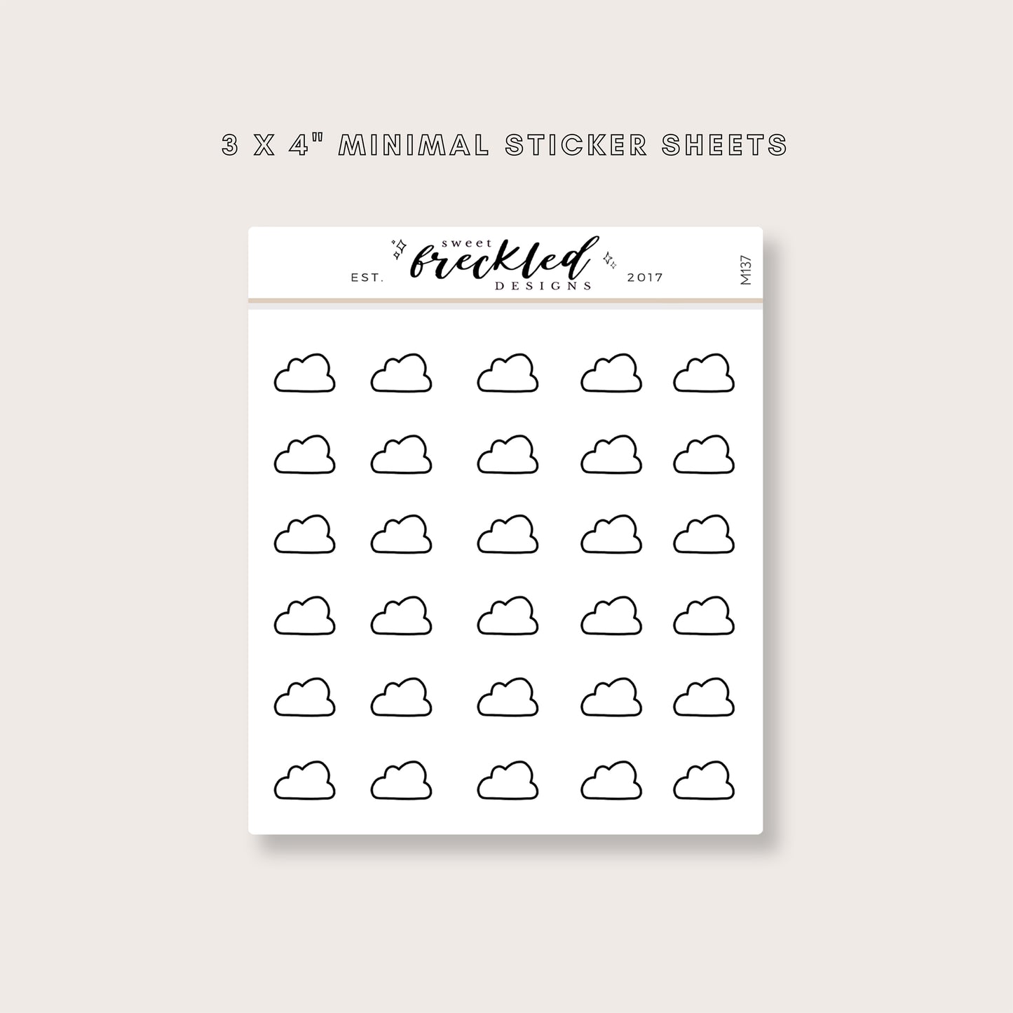 Minimalistic Mini Weather Icon Stickers (6 Variations Available)