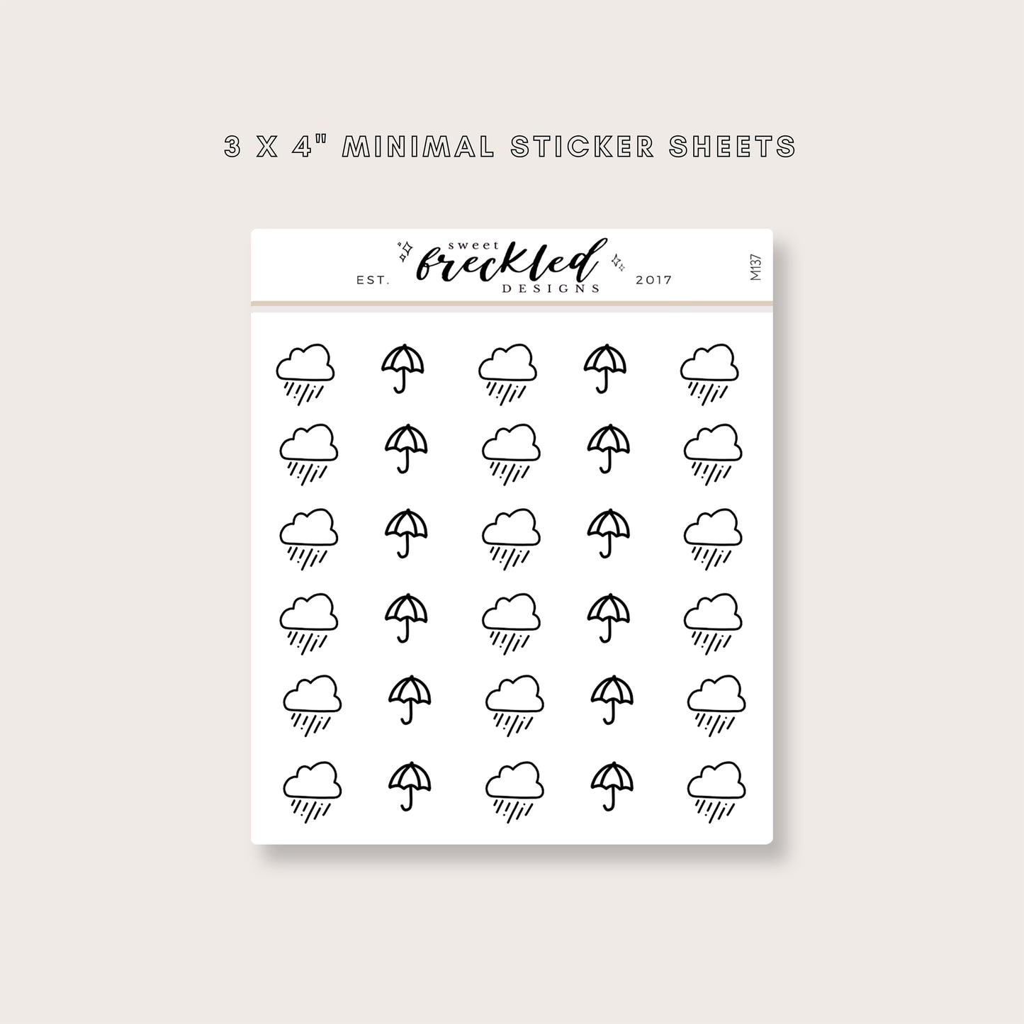 Minimalistic Mini Weather Icon Stickers (6 Variations Available)