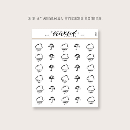 Minimalistic Mini Weather Icon Stickers (6 Variations Available)