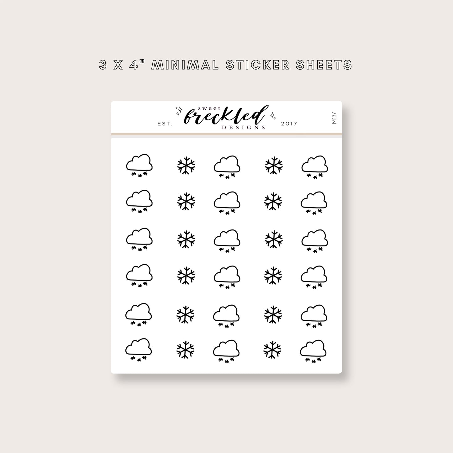 Minimalistic Mini Weather Icon Stickers (6 Variations Available)