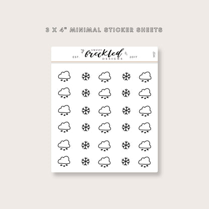 Minimalistic Mini Weather Icon Stickers (6 Variations Available)