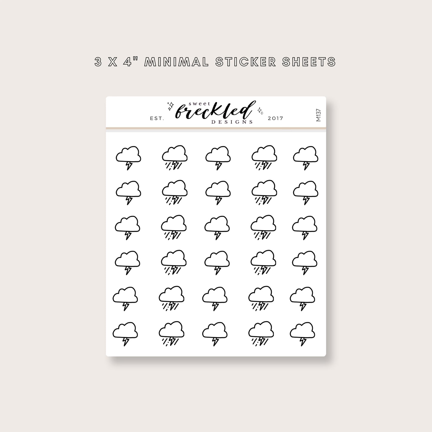 Minimalistic Mini Weather Icon Stickers (6 Variations Available)