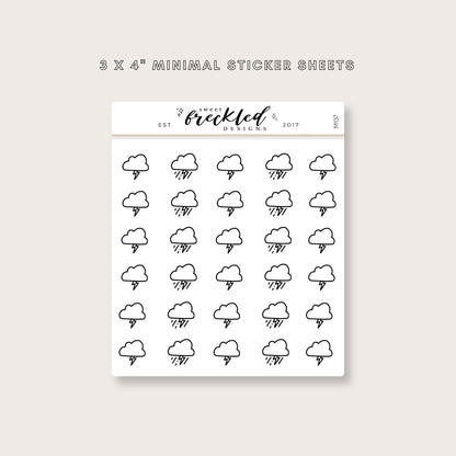 Minimalistic Mini Weather Icon Stickers (6 Variations Available)