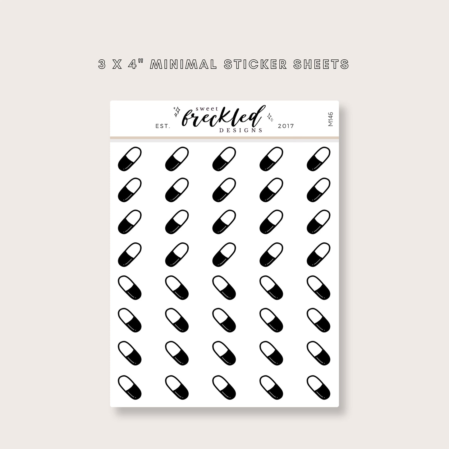 Minimalistic Mini Pills Stickers