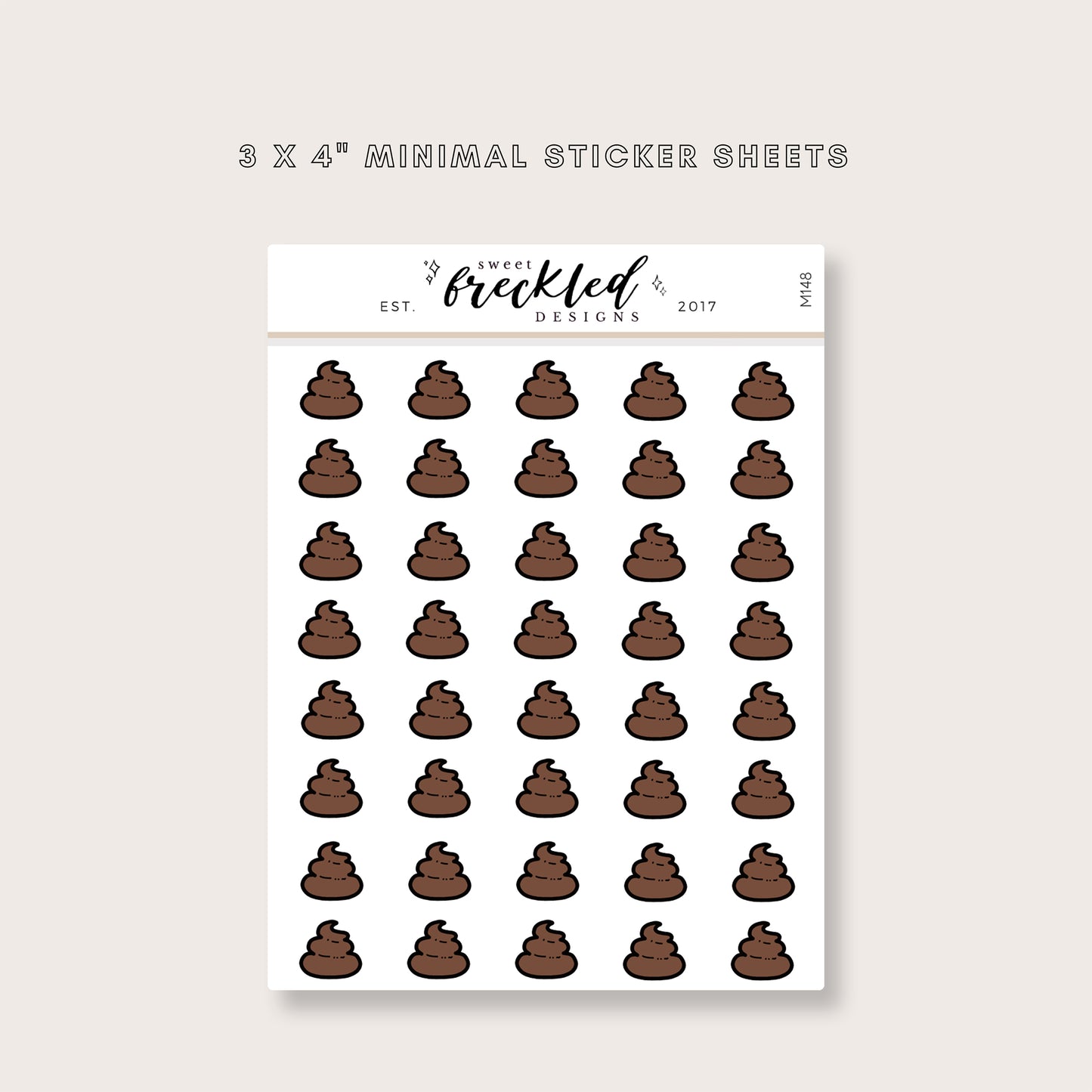 Minimalistic Mini Poop Stickers