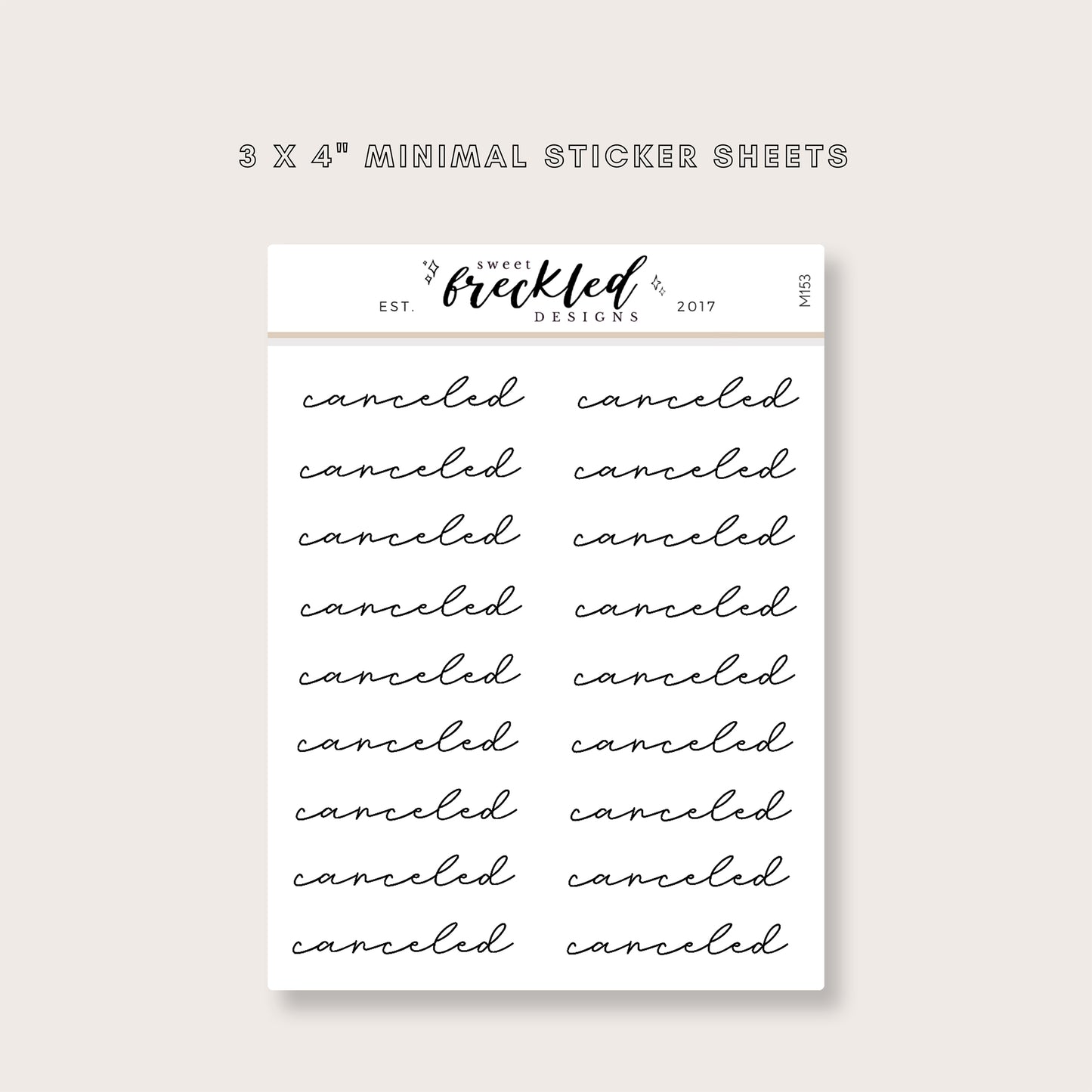 Minimalistic Script "Canceled" Stickers