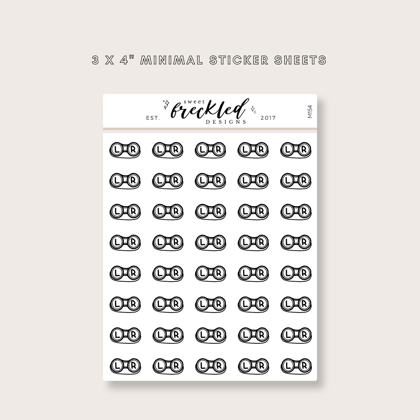 Minimalistic Mini Contact Lens Case Stickers