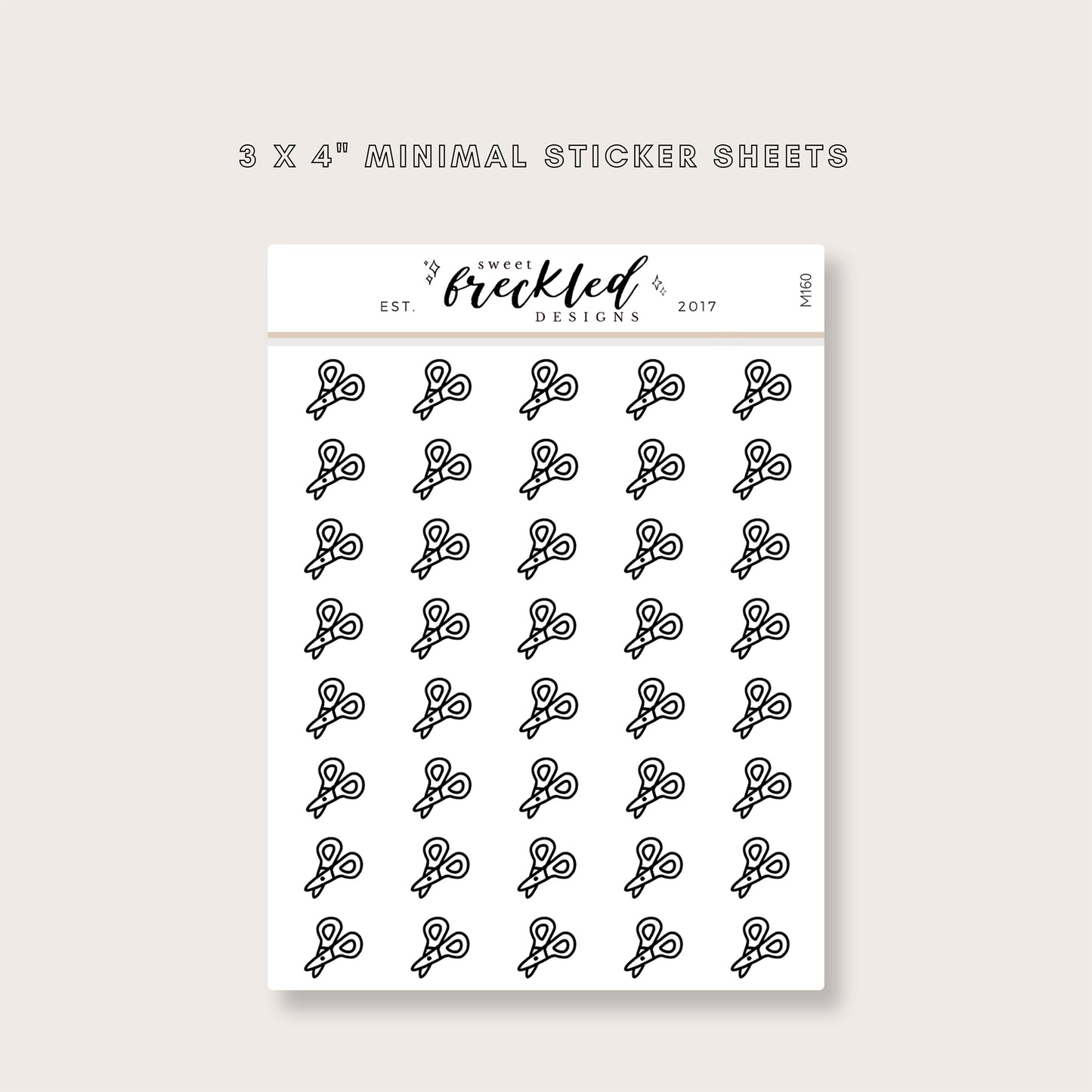 Minimalistic Mini Scissor Haircut Stickers